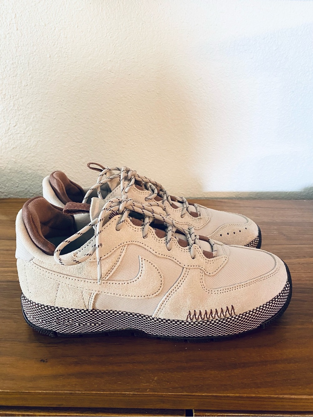 New Nike Air Force 1 Wild Sneakers Women’s 9 Platinum Violet Mauve Leather Suede - Picture 6 of 15